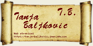 Tanja Baljković vizit kartica